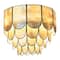 Hello Honey® 14" Round 4-Tier Capiz & Metal Flush Mount Ceiling Light